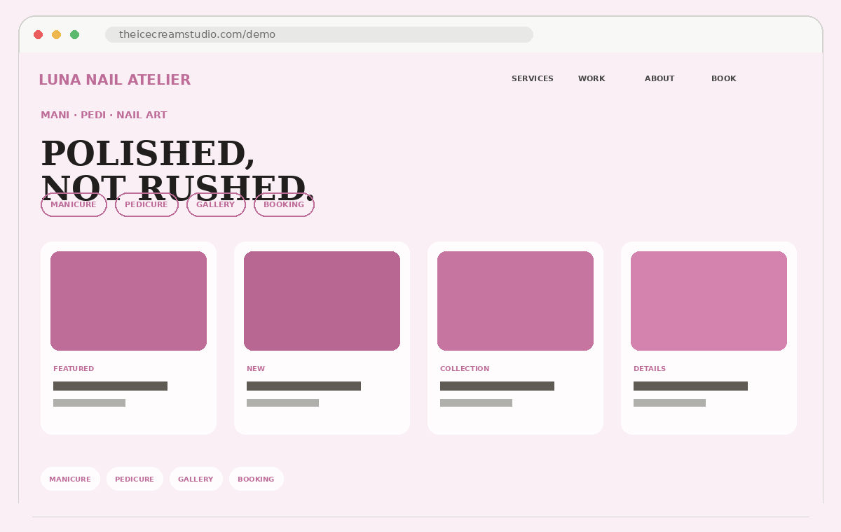 Luna Nail Atelier website preview